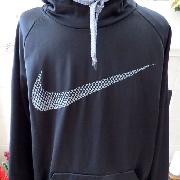 Nike Men's Therma Fit Fleece Pullover Hoodie  Black  M/L *read*  EUC - Picture 3 of 6